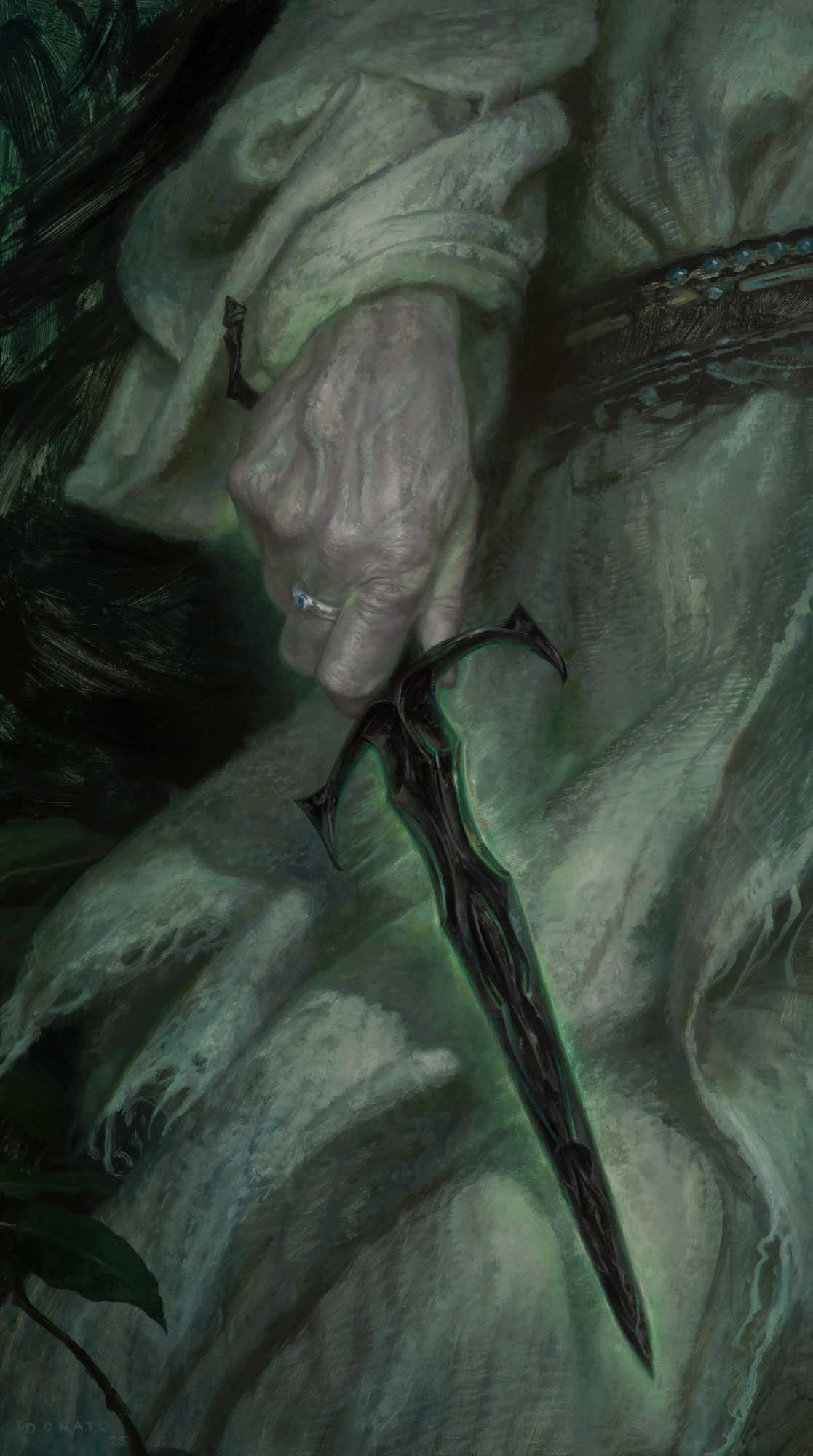 Morgul Knife - The Witch-king of Angmar
21" x 12"  Oil on Panel 2025
collection of David Broyles