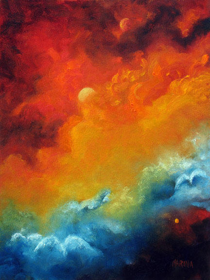 Cosmic Fire - 8"x10"  Oil on Stretched Canvas   SOLD