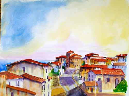 Spanish Rooftops ....... Watercolour