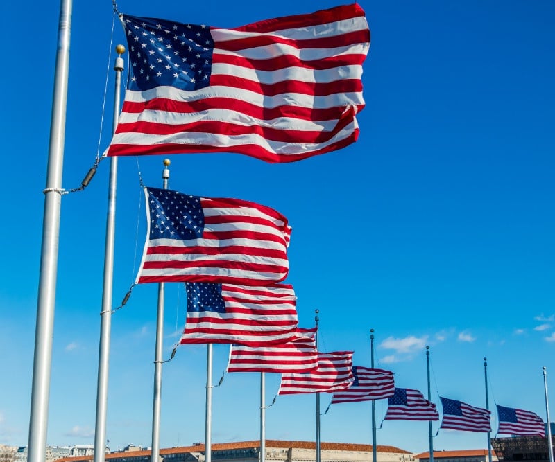 American Flags at Niagara Falls