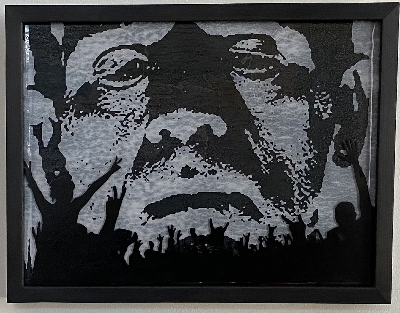 Black Plastic Frankenstein
Enamel on Fused Glass
17.25" X 1.25
$250.