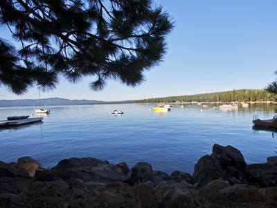 Beautiful shore of Lake Almanor
(docks do not belong to park)