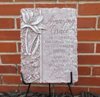 (65A) "Concrete" Memorial Stone On Easel
(Amazing Grace)
$45.00