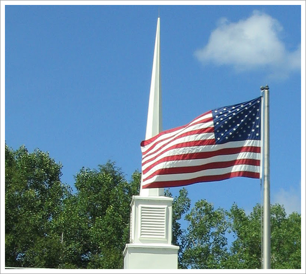 Our church flag steeple||||