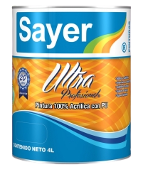 ULTRA PROFESIONAL SATINADA
VU-0XXX
Pintura 100% acrílica con poliuretano, de atractivo acabado
satinado y mate; para todo tipo de interiores y exteriores.
Con gran poder cubriente en seco y 100% lavable
Ideal para comedores, salas, recámaras, oficinas en general,
hoteles, hospitales y restaurantes.
No deja olor al secar y adhiere sobre yeso, tabique, tablaroca,
concreto aplanado, mampostería y madera.
Con Sayer Palette se pueden obtener más de 6,000 colores.
Adicionalmente, cuenta con básicos para igualado
y colores directos de moda.
USO
Ultra Profesional Satinada es una pintura 100% acrílica
con Poliuretano ideal para todo tipo de interiores y exteriores.
Con su elegante acabado Satinado
y una extraordinaria durabilidad puede ser aplicada al exterior
en cualquier tipo de fachada o superficie que requiera
un acabado de calidad así como duradero.
CARACTERÍSTICAS
ACABADO: SATINADO
DURABILIDAD: 20 AÑOS
DILUIR: AGUA LIMPIA 10%
LAVABILIDAD: MAYOR A 15000 CICLOS
RENDIMIENTO TEÓRICO: 10 A 12 M2/L
APLICACIÓN: BROCHA/RODILLO/PISTOLA
PRESENTACIÓN GALÓN