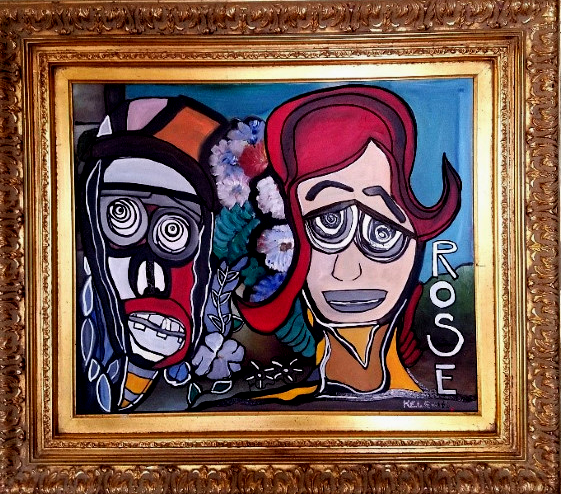 Title: Rose. Acrylic on canvas. 28 x 30 All artwork copyrighted©. $600.00