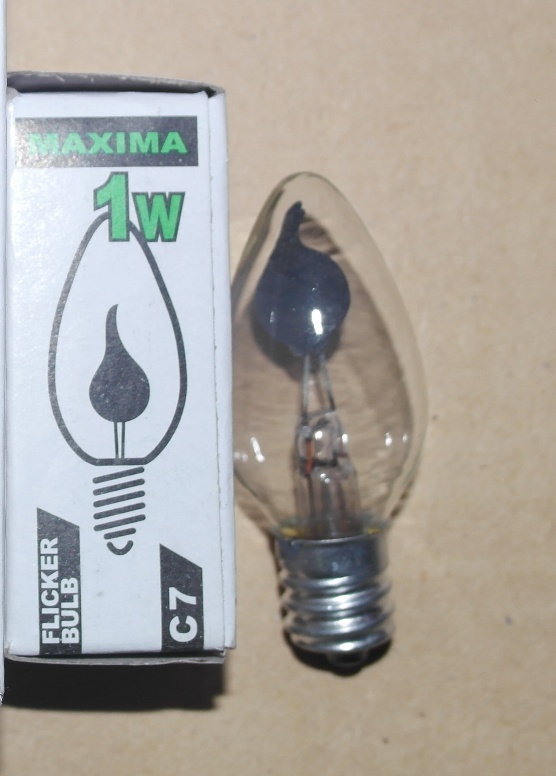 Bombillo Candelabro tipo llama  
E12 1W 120V Cod -10162
