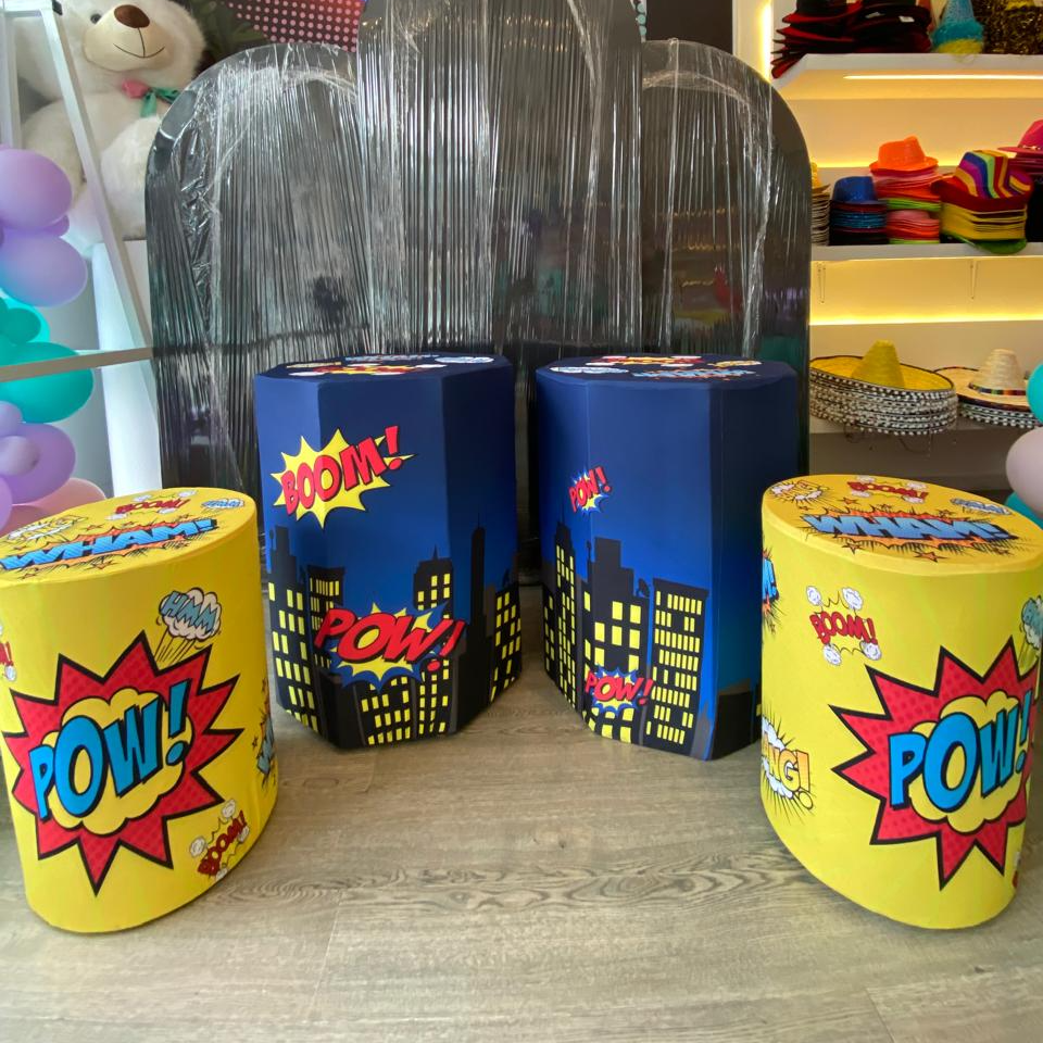 Cilindro Temático de BOOM
Principal 60, 5D X 80CM Altur
$60.000
Precio Unitario
Cilindro Amarillo Pow
Pequeño 40, 5D X 58 CM Altura.
$60.000