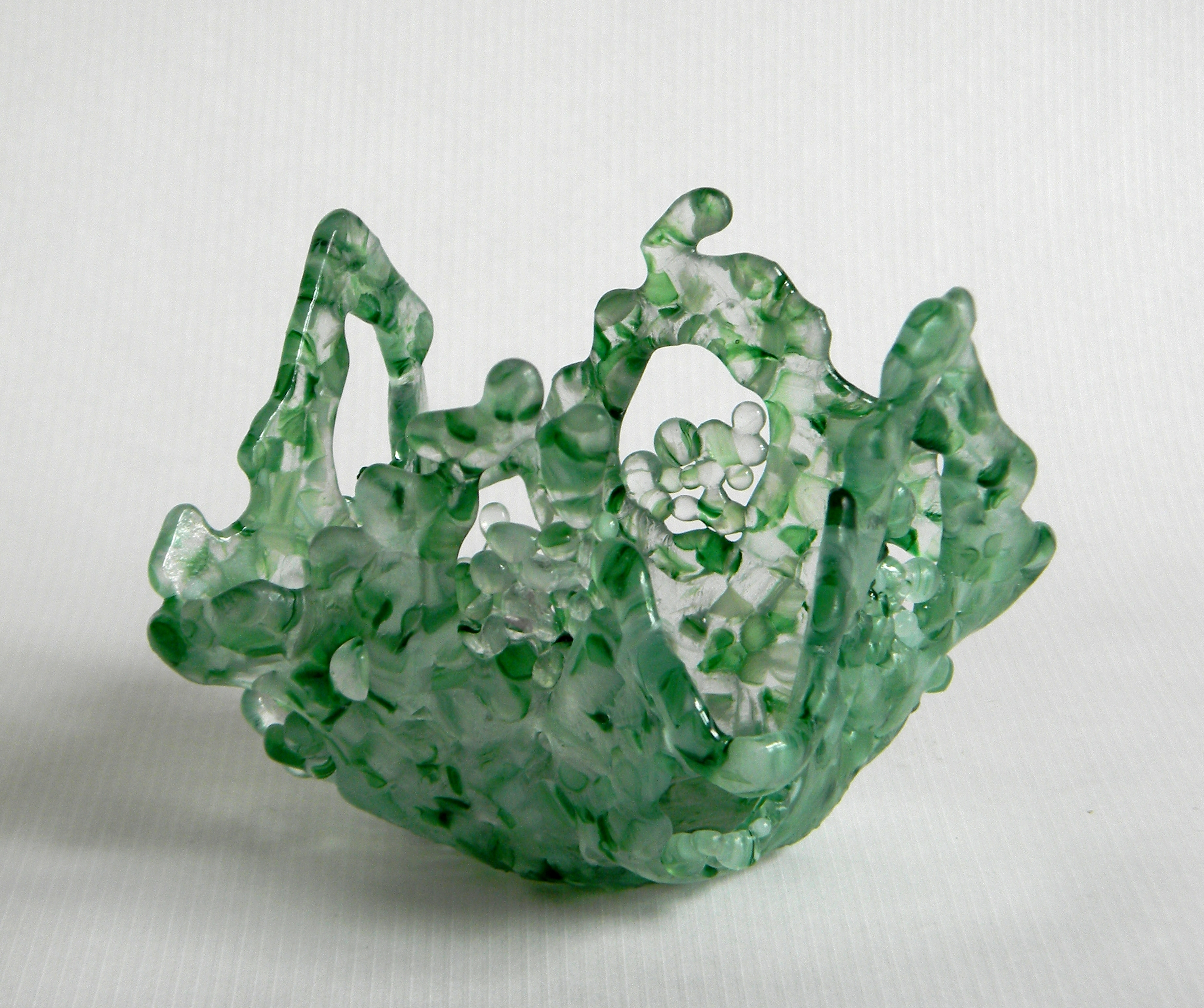 "Green Candle Holder"
by Nataliya Guchenia
Glass Size - 3-1/2"H X 5-1/2"W
$39.00