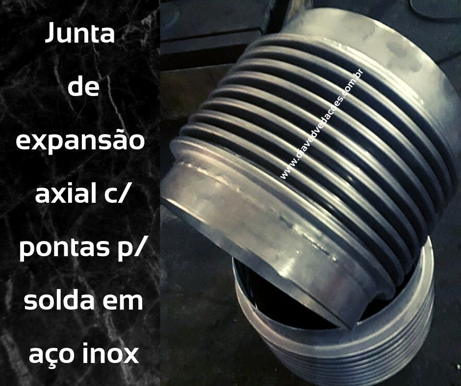 Junta de Expansão Axial com Pontas p/ Solda em Aço Inox