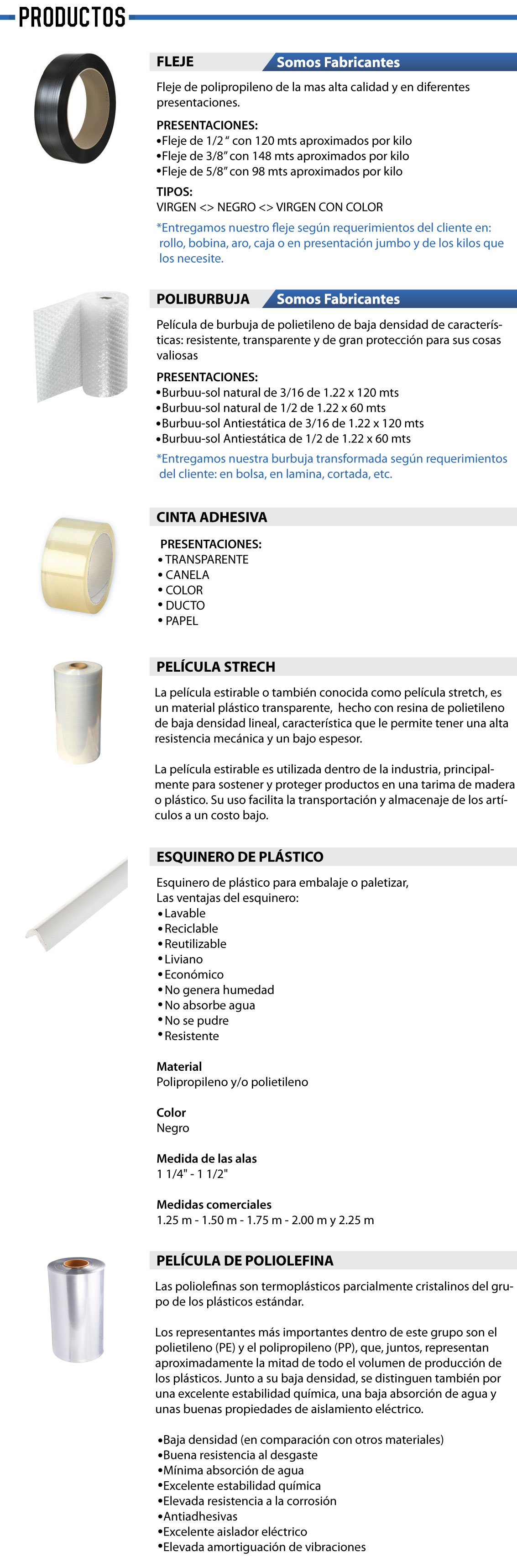 Fasol Productos Descripcion