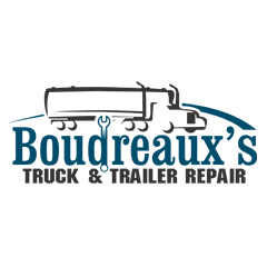 Logo of Boudreaux's Truck & Trailer Repair featuring a truck graphic and a wrench.