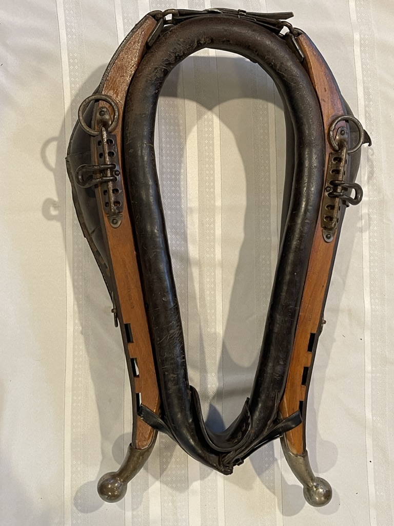 Vtg Antique Leather Wood Plow Horse Collar Hame Co - USHCO Mfg #61 Large 2550
