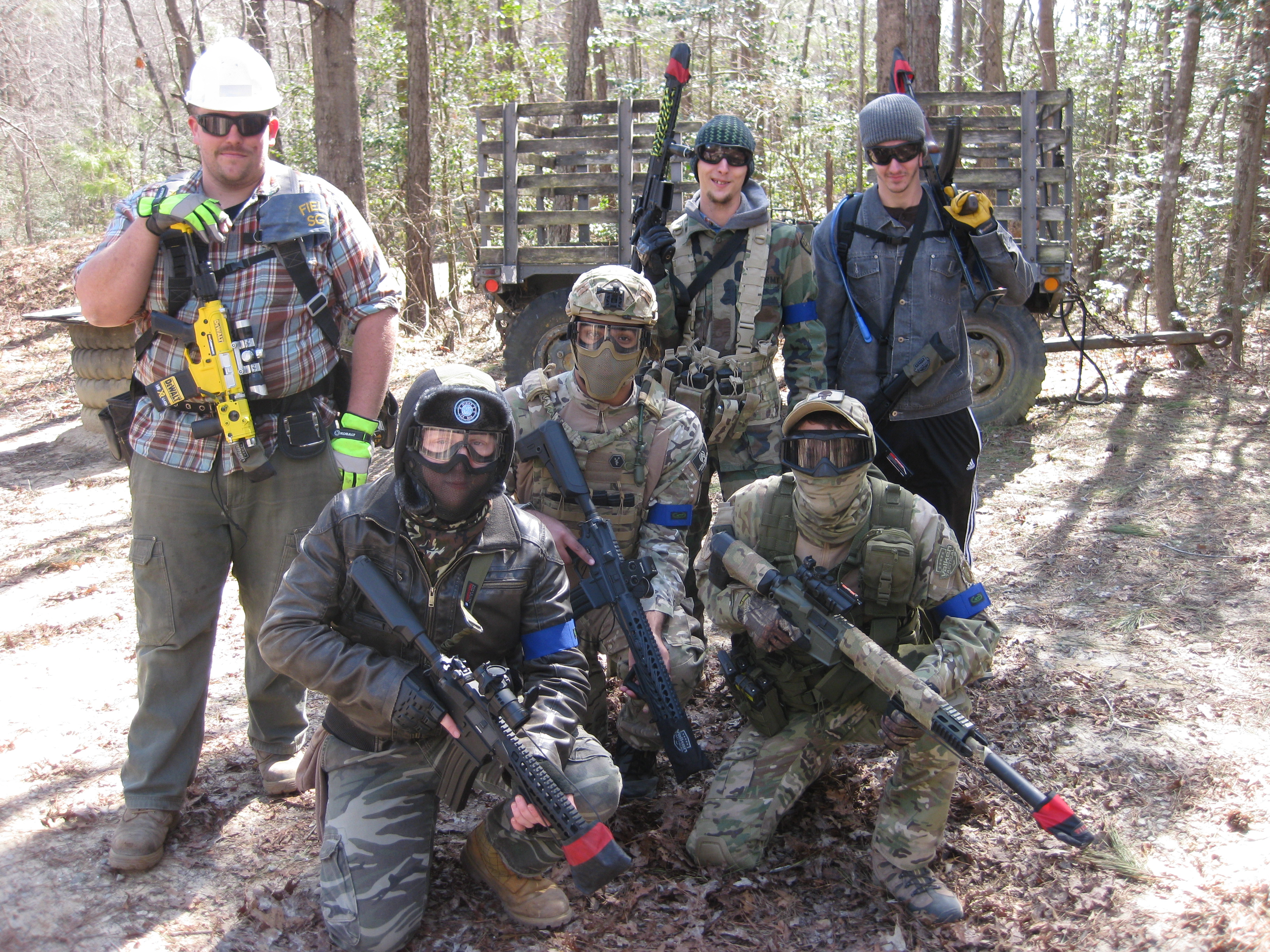With fellow Airsoft players