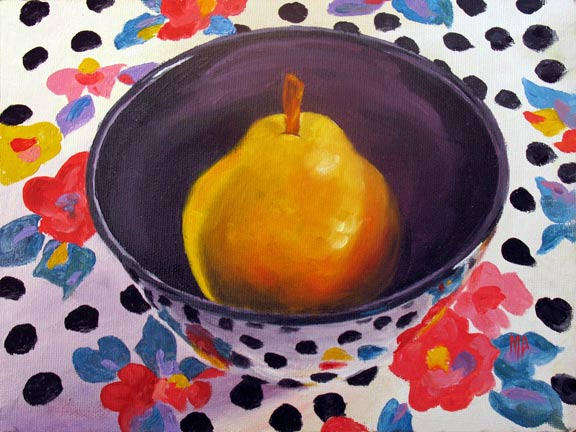 Polka Dot Pear 2  - 6"x8" Oil on Panel 
SOLD
