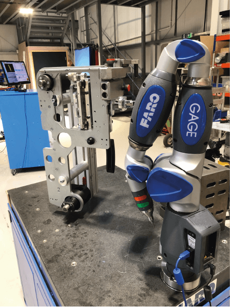 Faro Arm Gauge inspection off an automotive assembly fixture