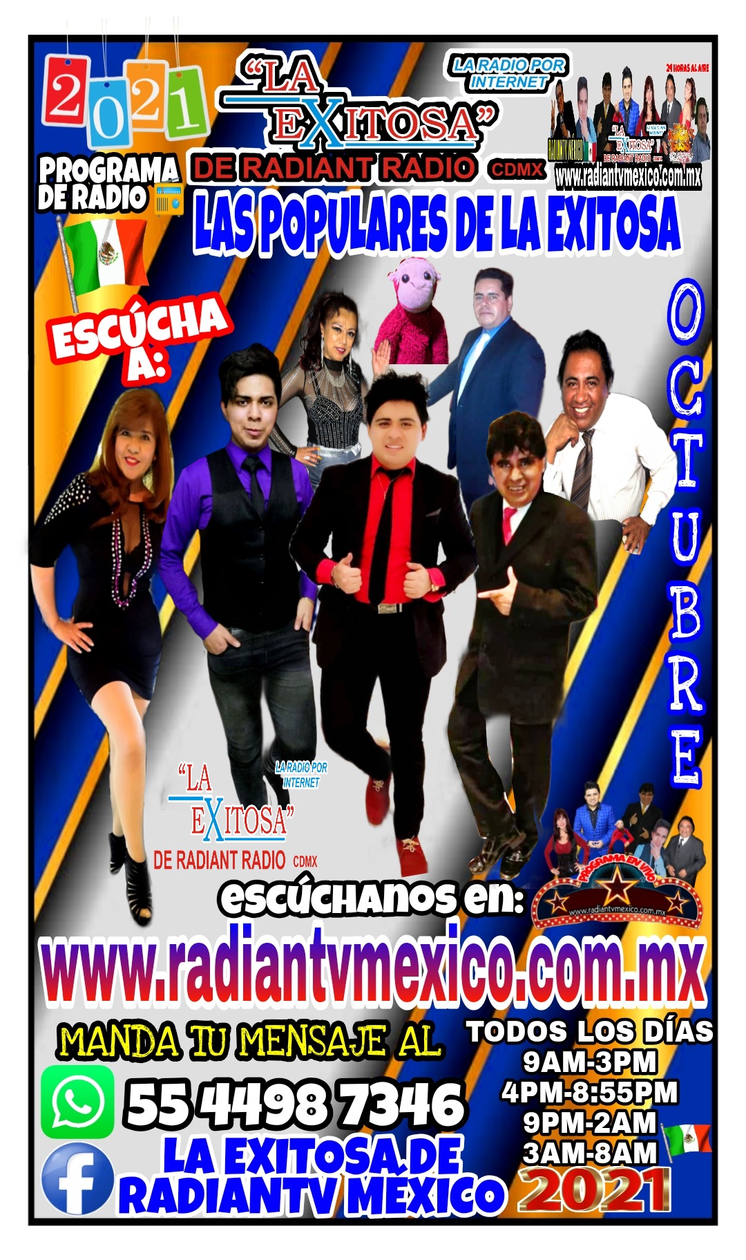 LAS POPULARES DE LA EXITOS DE RADIANTV MEXICO GUSS RODRIGUEZ LOCUTOR ARCE ALEX RODRIGUEZ ALEX ANTA LIC ARTURO CHARLY 