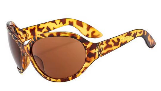 Vintage UV400 unregelmäßige Sportsonnenbrille. Übergroße Sonnenbrillen im Y2K-Stil. Sonnenbrillen für Damen