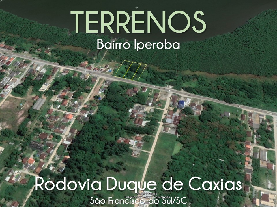 Posição dos Terrenos, de frente para a Rodovia Duque de Caxias