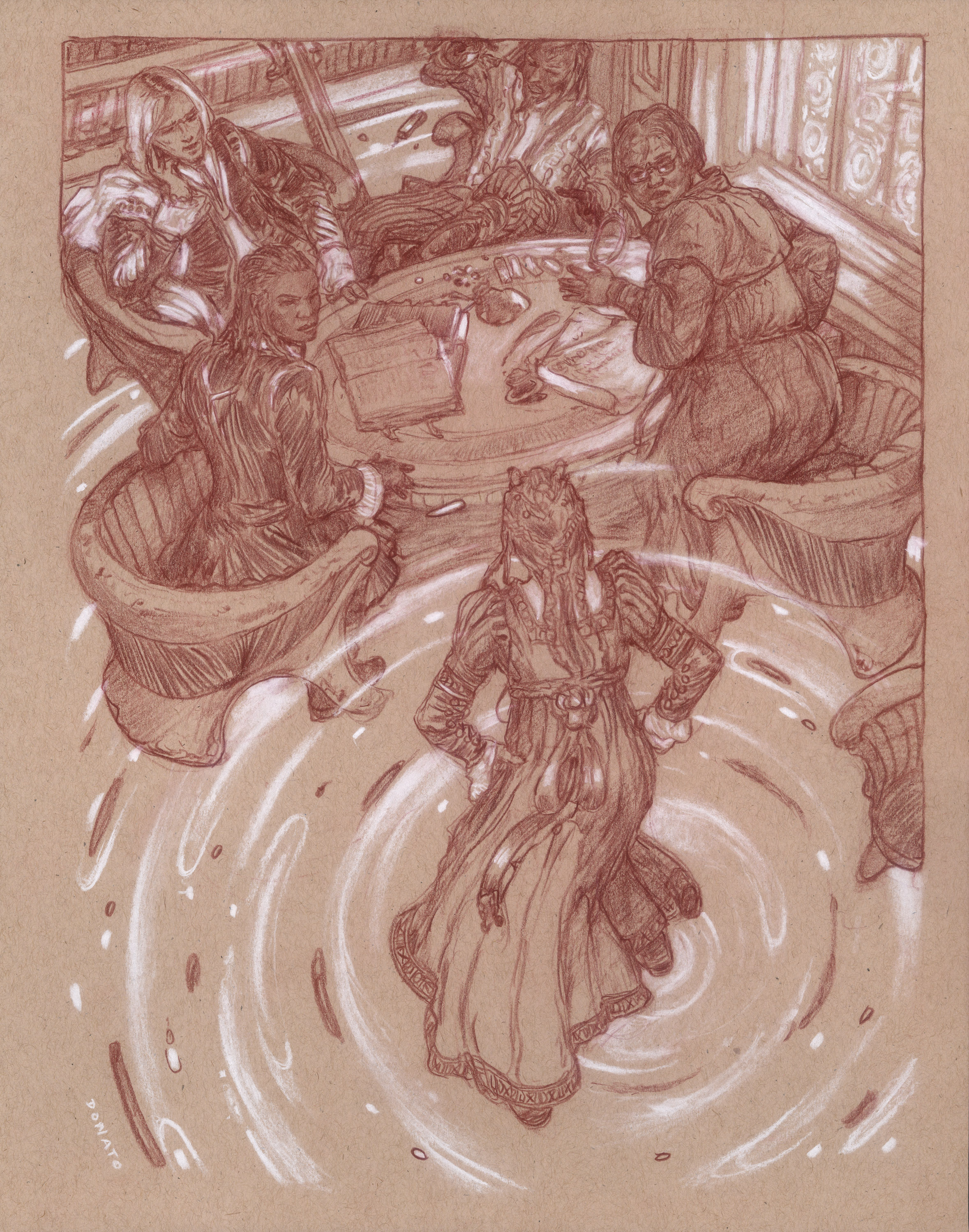 Uprooted- Chapter 18  -The Test
14" x 11" Watercolor Pencil and Chalk on Toned Paper 2018