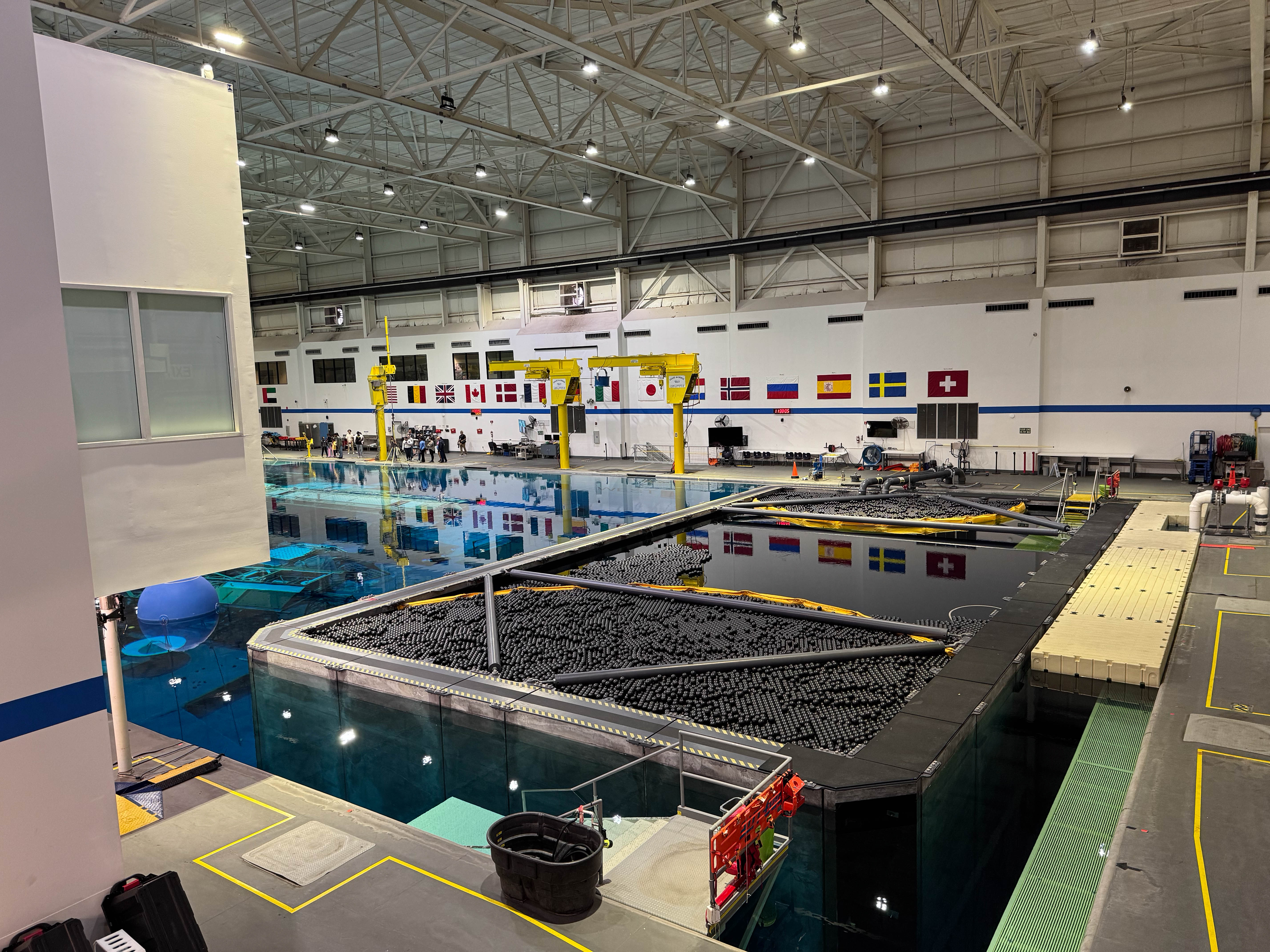 This is where the government tests their new top secret space suits for Mars. They pull the black balls over the top of that section of the pool to make it impossible to see.