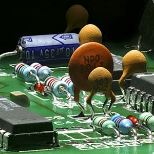 Close-up Image of Printed Circuit Components
